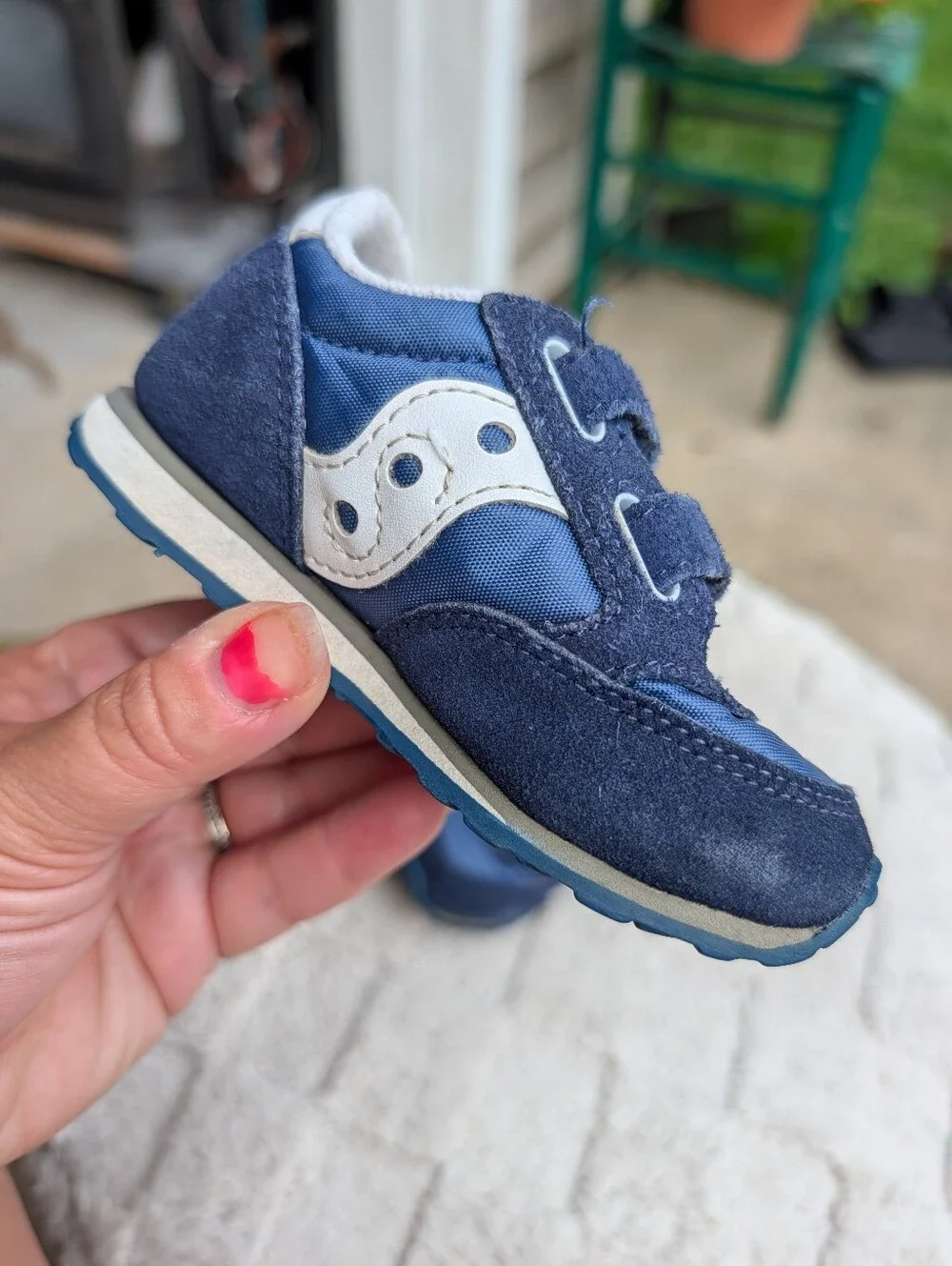 Baby Saucony Jazz Navy Blue Velcro Sneakers Size 6M